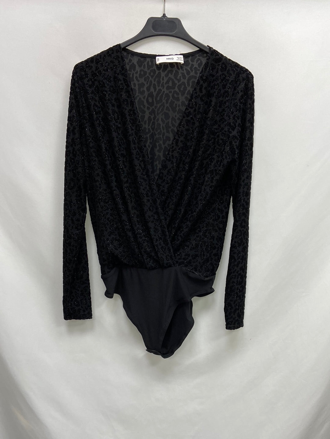 MANGO.Body negro textura T.S