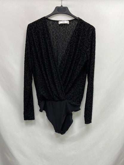 MANGO.Body negro textura T.S