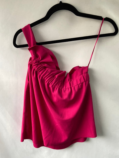 ZARA.Top asimétrico buganvilla volante T.S