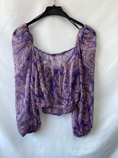 ZARA.Purple semi-transparent top TM