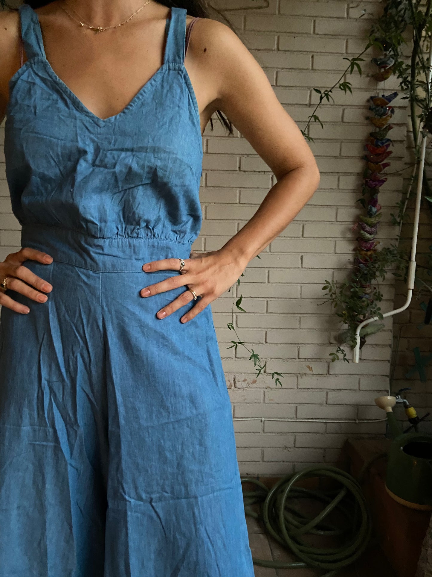 Ts fluid denim culotte dungarees