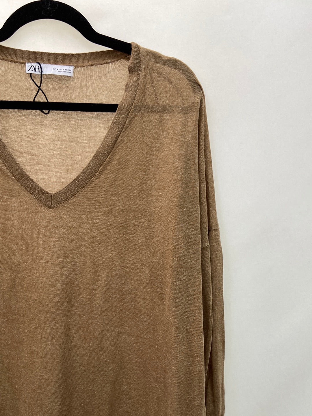 ZARA.Jersey fino camel T.M