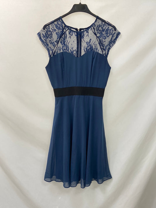 MarketOTRAS.Vestido azul encaje T.S