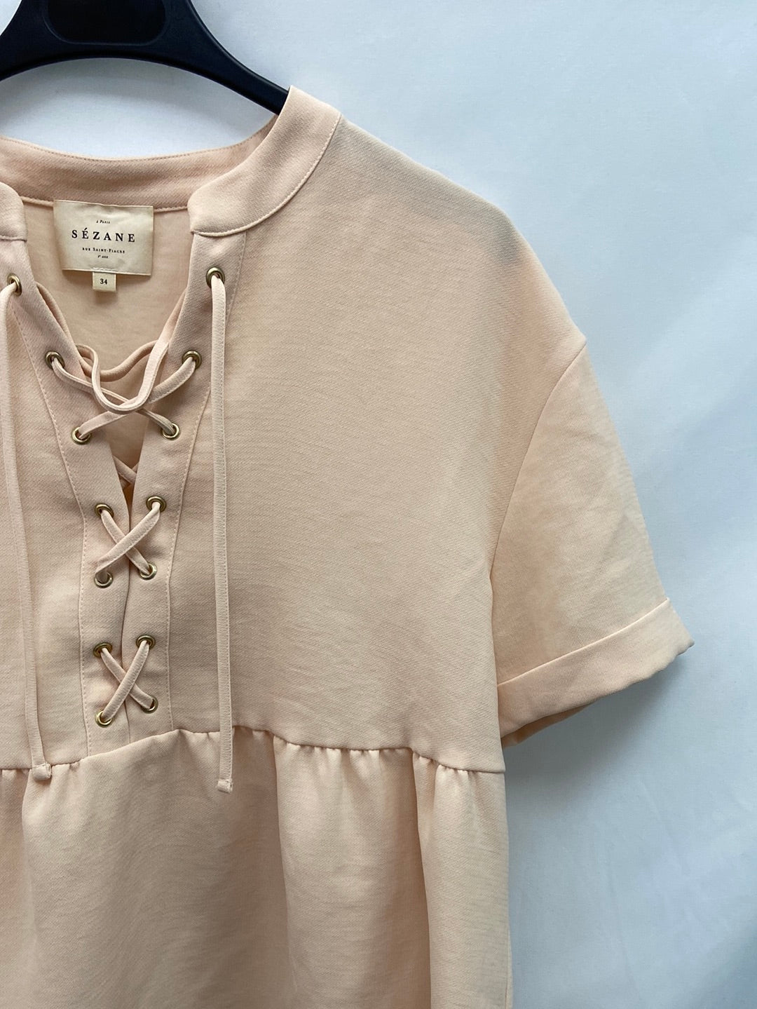 SÉZANE. Oversized pale pink blouse T.34