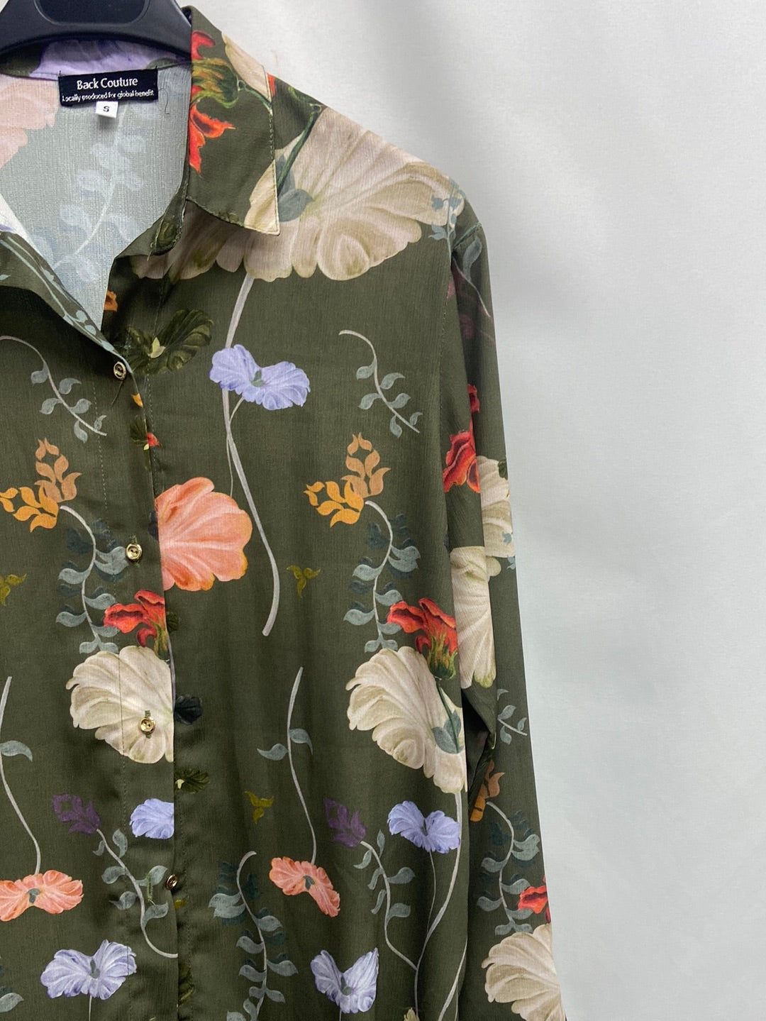 MarketBACK COUTURE. Vestido verde camisero T.s