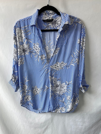 ZARA.Blusa rayas y flores T.S