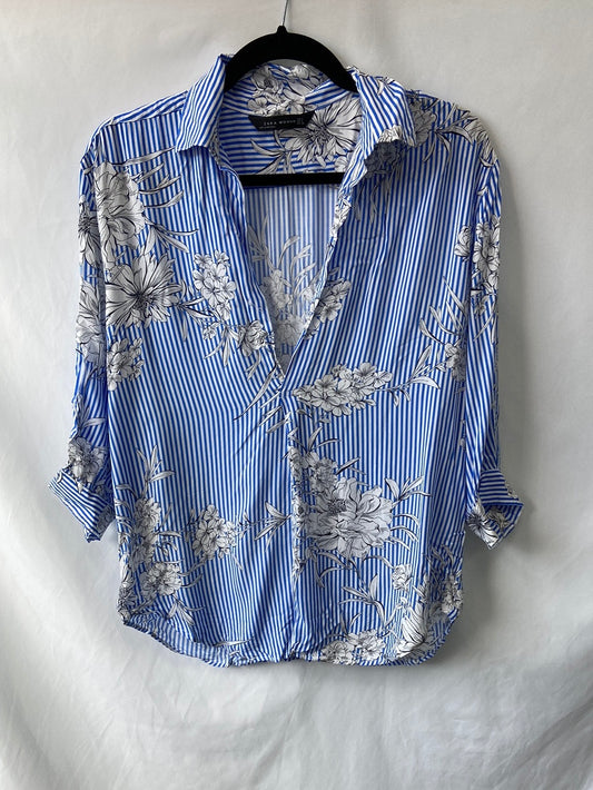 ZARA.Blusa rayas y flores T.S