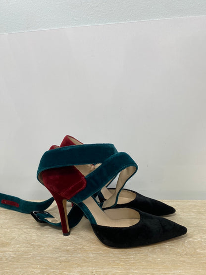 ZARA. zapatos terciopelo tricolor T.38