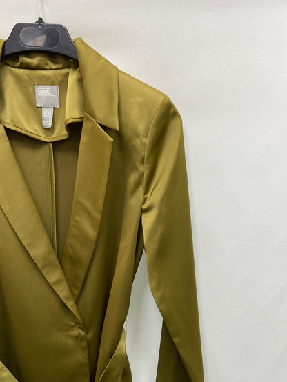 ASOS.Green satin blazer S.32