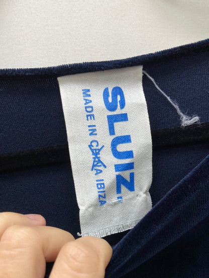 SLUIZ. Vestido terciopelo azul T.u(l)