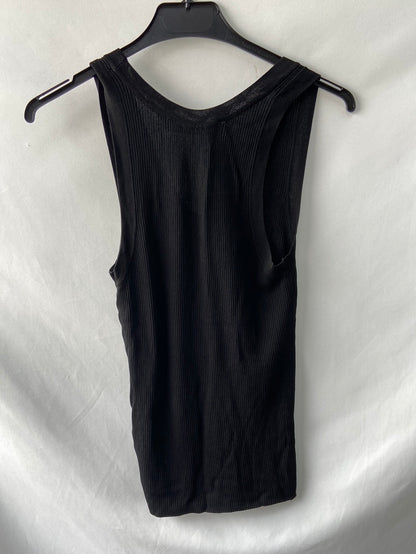 ZARA.Camiseta básica negra T.m