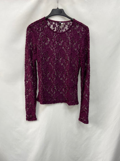 H&amp;M.Purple Lace Top TS