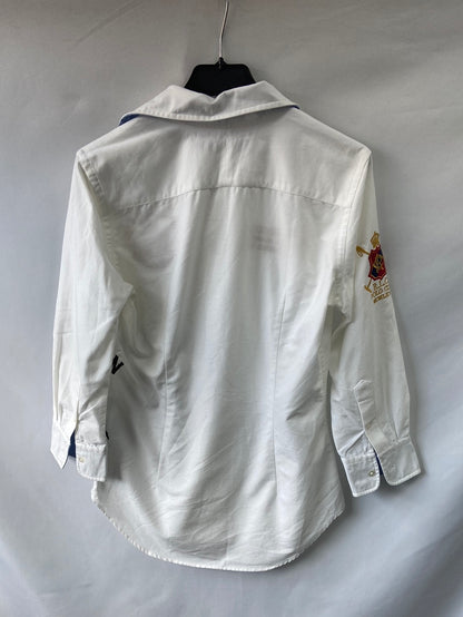 RALPH LAUREN.Camisa blanca parches T6(s)
