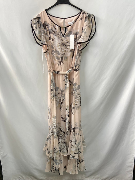 CALVIN KLEIN.Vestido largo flores T.M