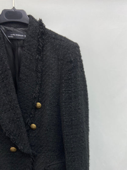 ZARA. Blazer negra tweed T.m