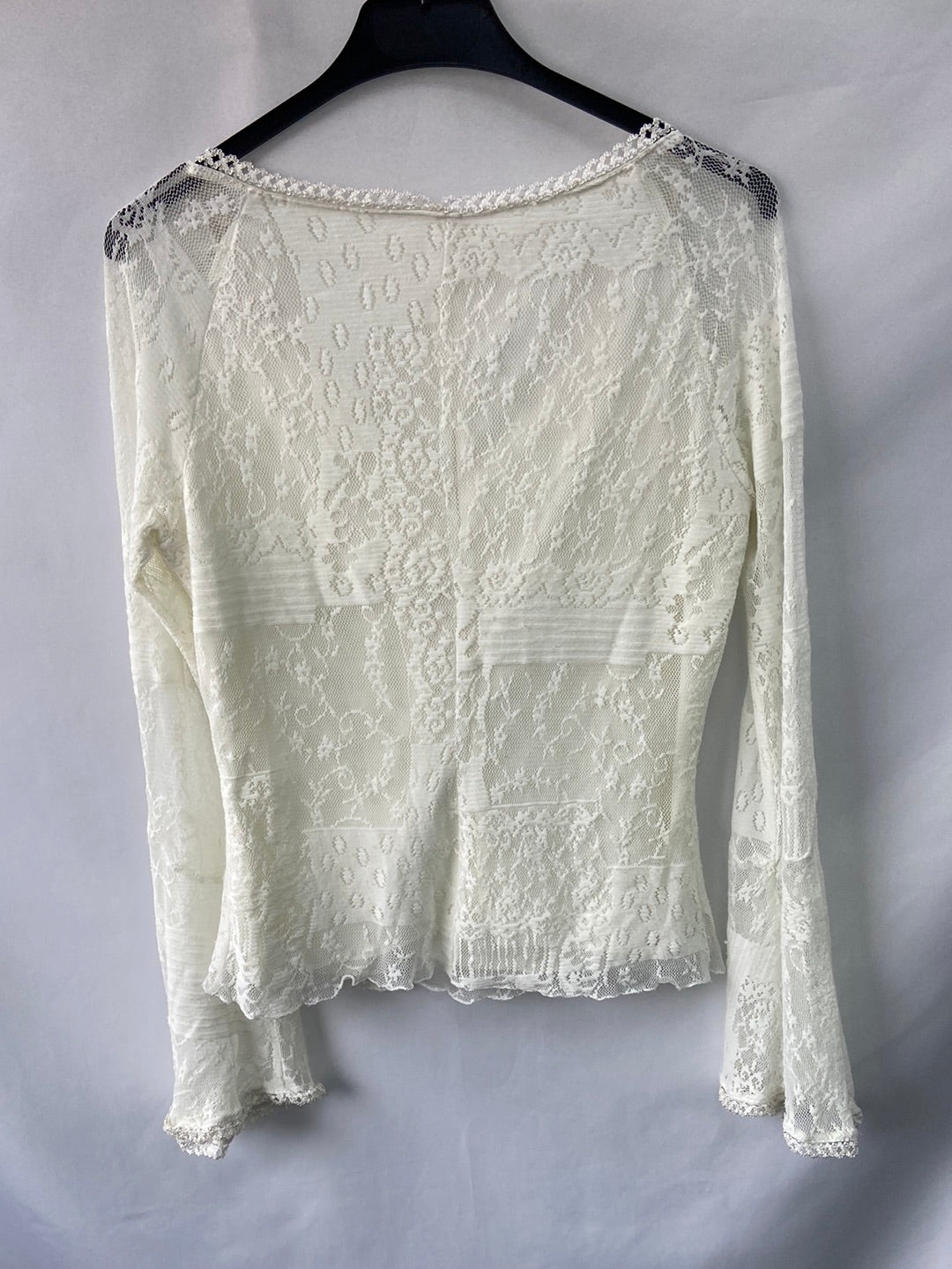 OTRAS.Top blanco roto encaje T.m