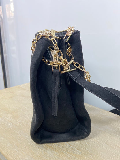 PARFOIS. Black suede bag