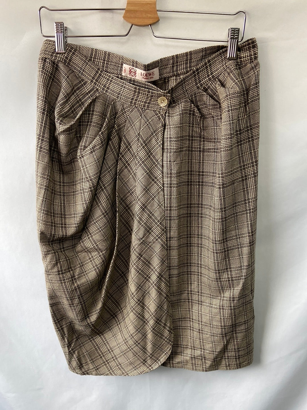 LOEWE. Checked puffed midi skirt T42