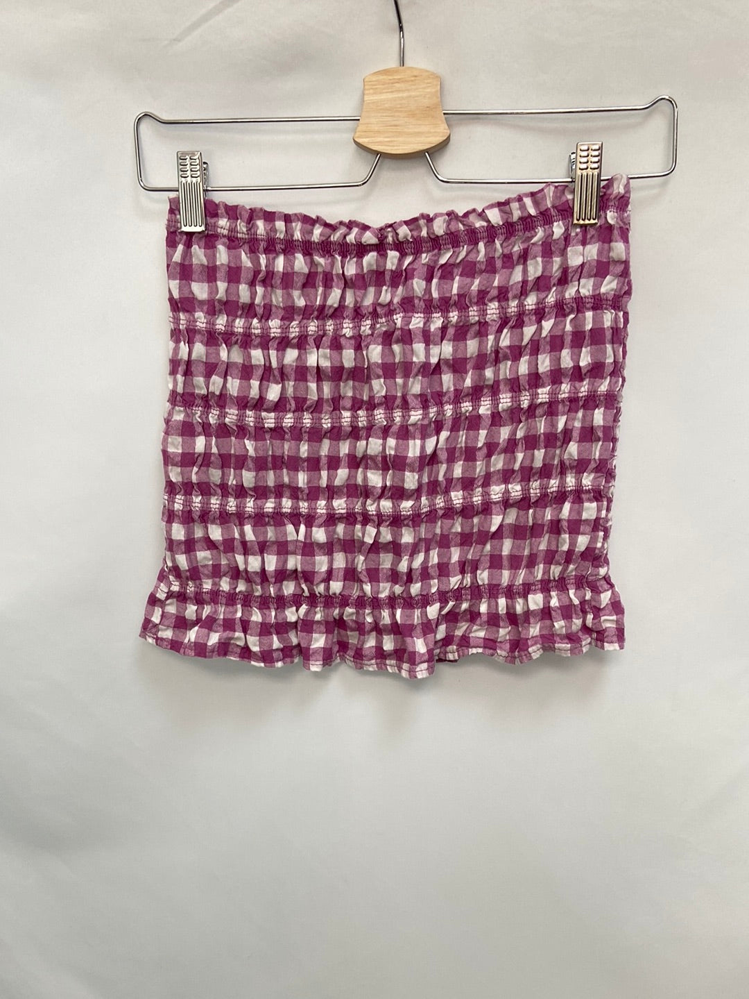 OTRAS.Top cuadros vichi nido de abeja T.Xs