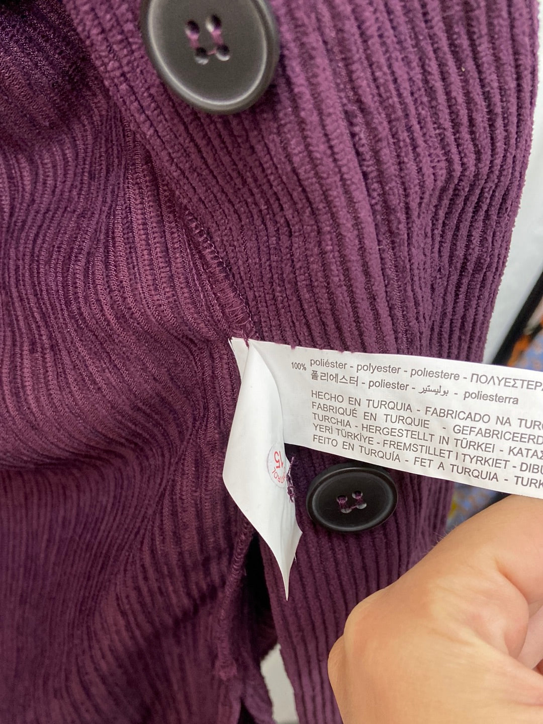 ZARA.Camisa/sobre camisa morada pana oversized T.M