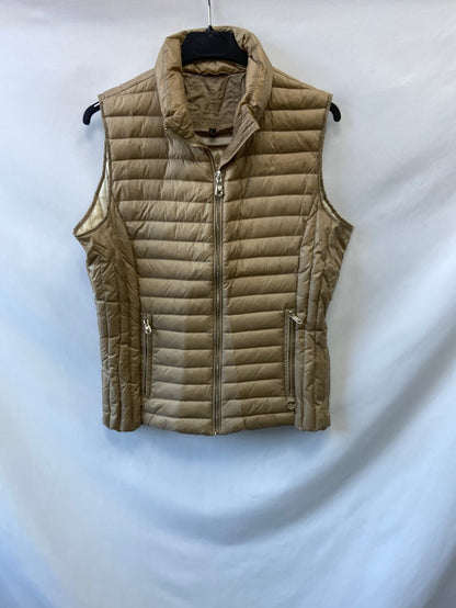MASSIMO DUTTI.Chaleco beige acolchado T.L