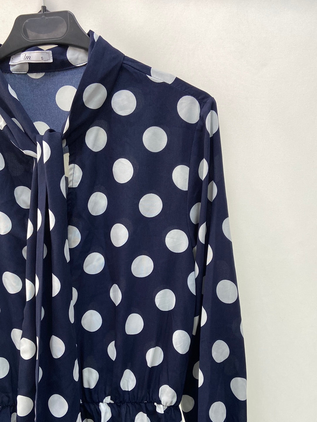 LM.Vestido azul lazada T.s