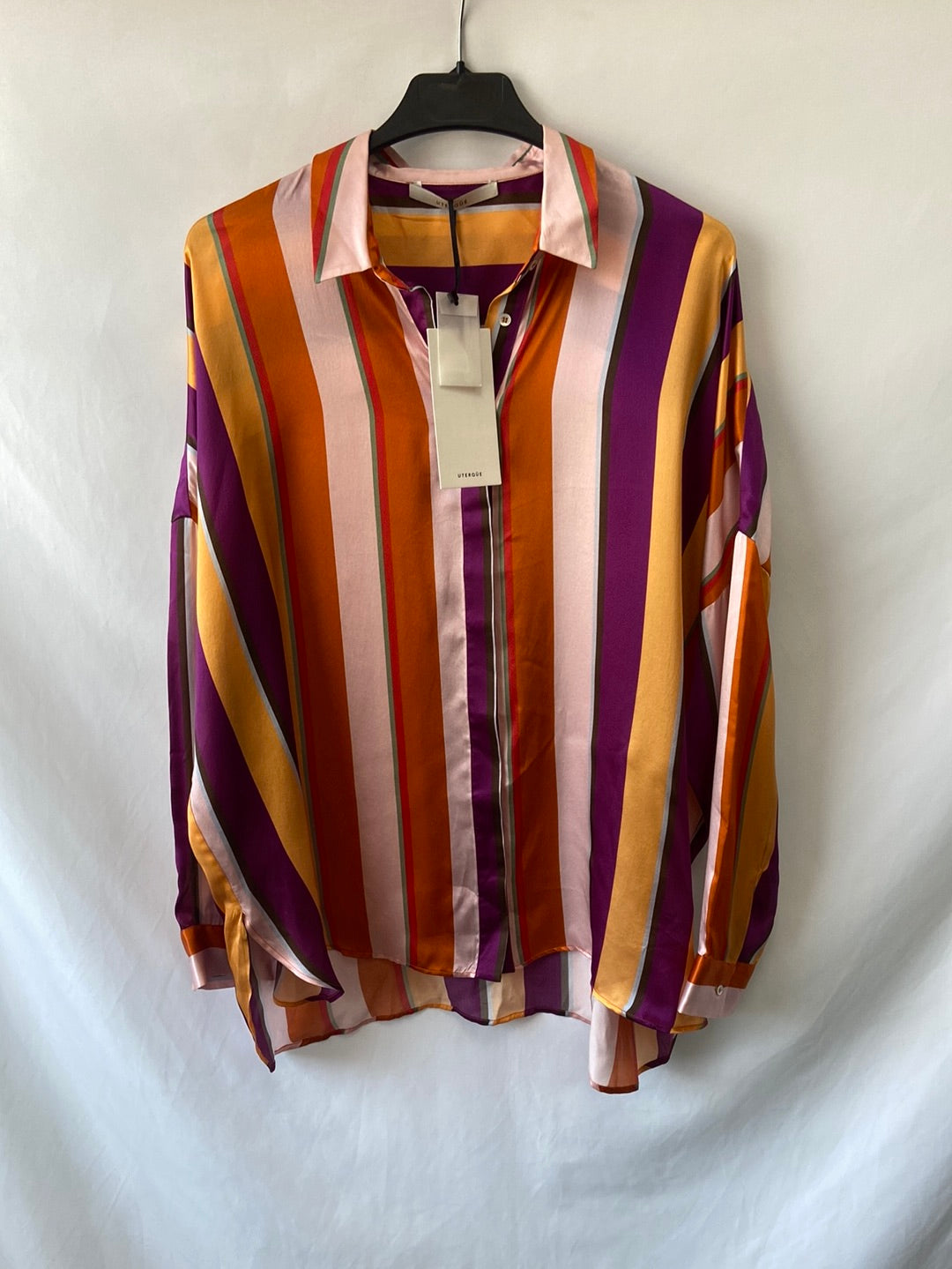 UTERQUE. Blusa fluida rayas T.s