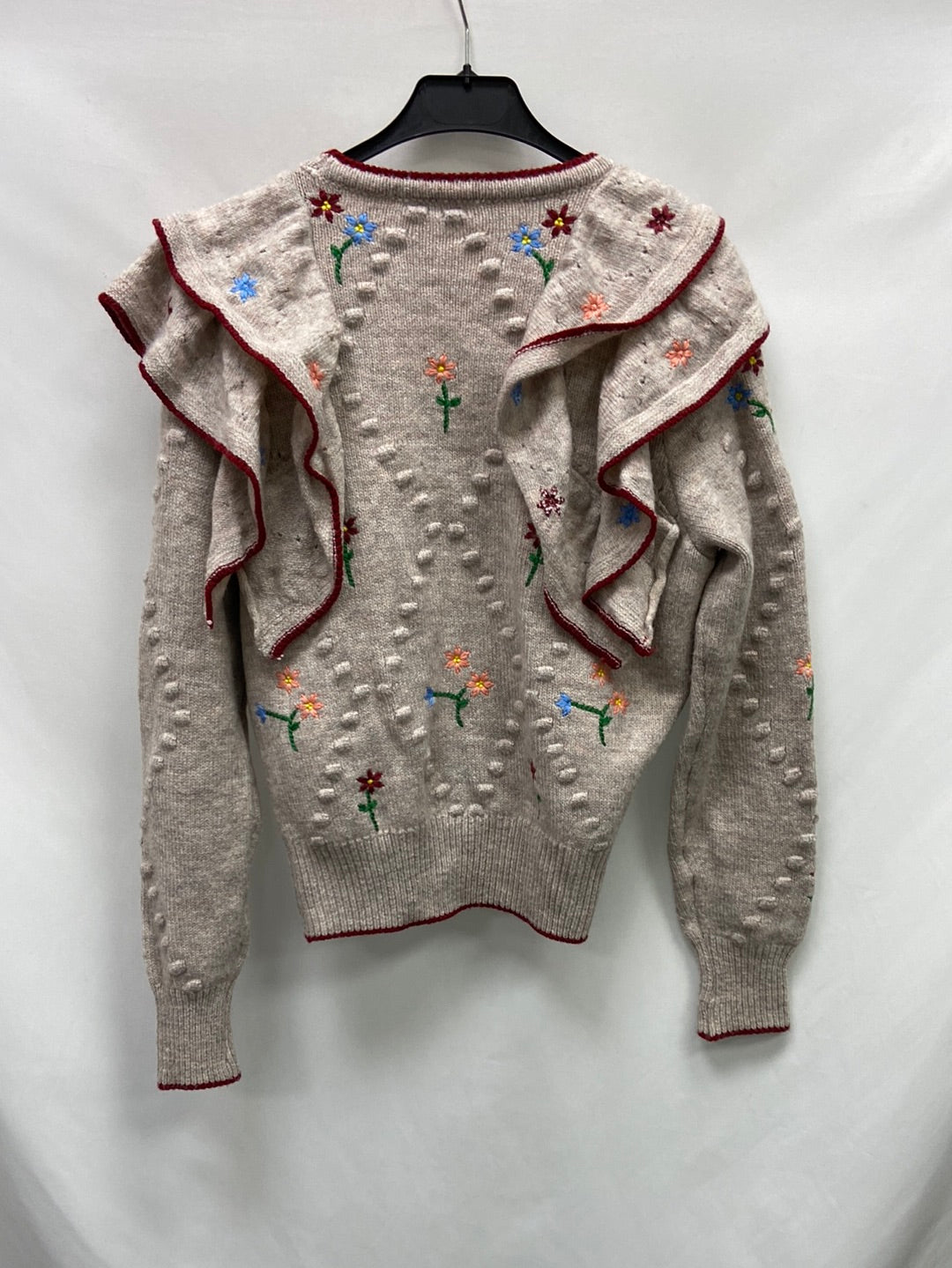 OTRAS.Jerey/cárdigan volantes bordado TU (S/M)