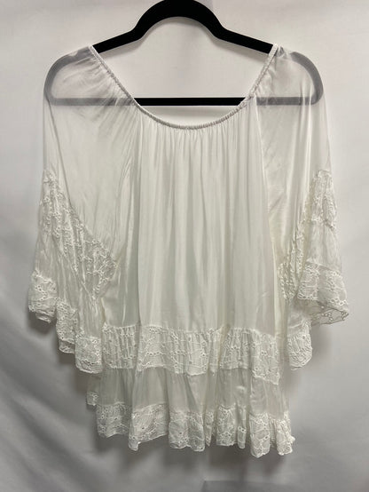 OTRAS.Top blanco cuello barco encaje TU(M)