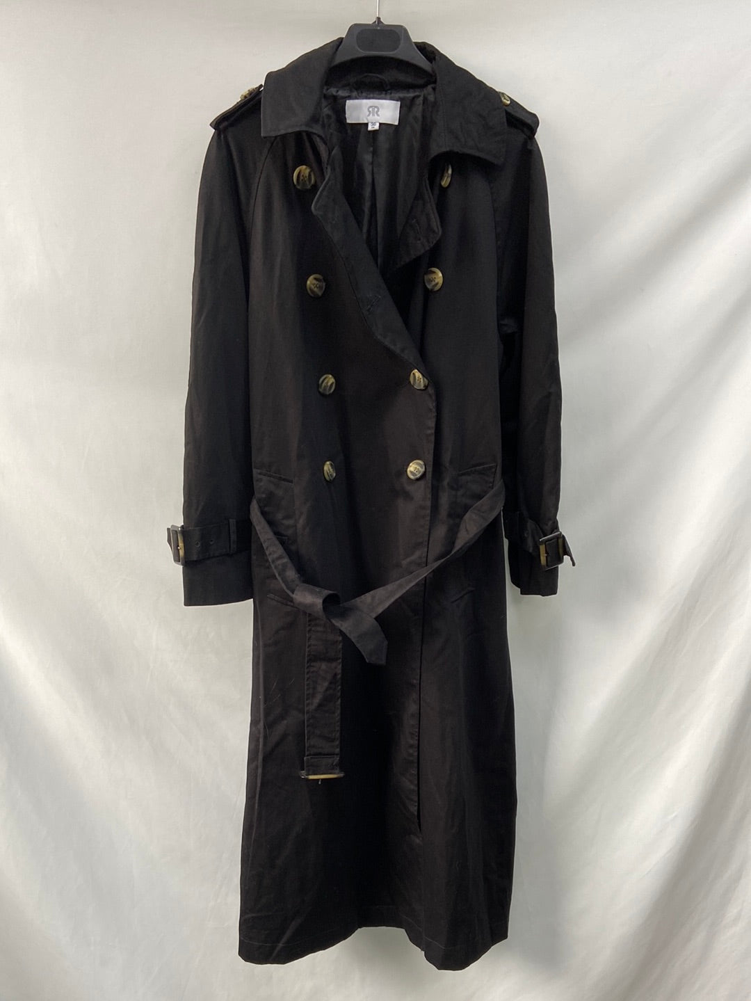 RR.Long black trench coat S.36