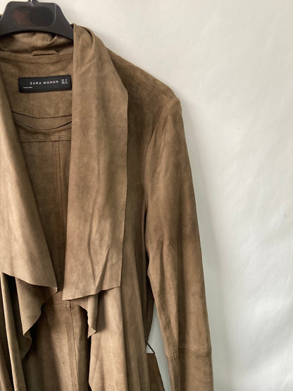 ZARA.Chaqueta camel ante t.m