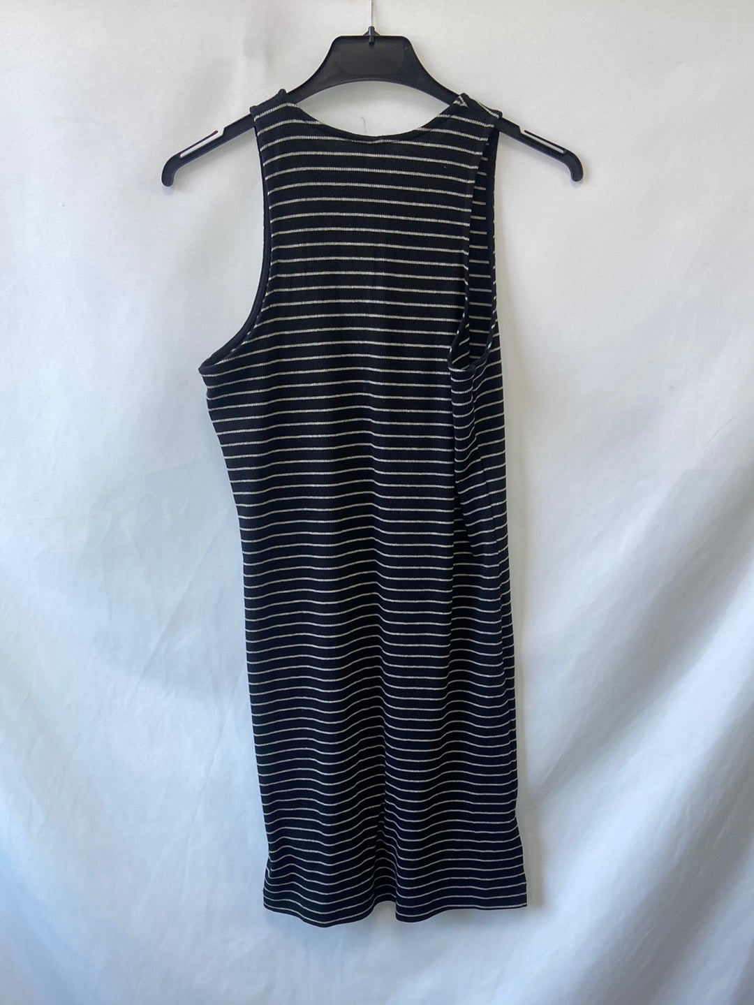 H&M.Vestido largo punto rayas T.M