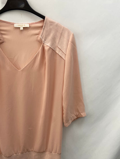 LENNY B. Salmon double texture Ts dress