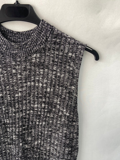 H&M.Top punto canalé gris jaspeado T.M