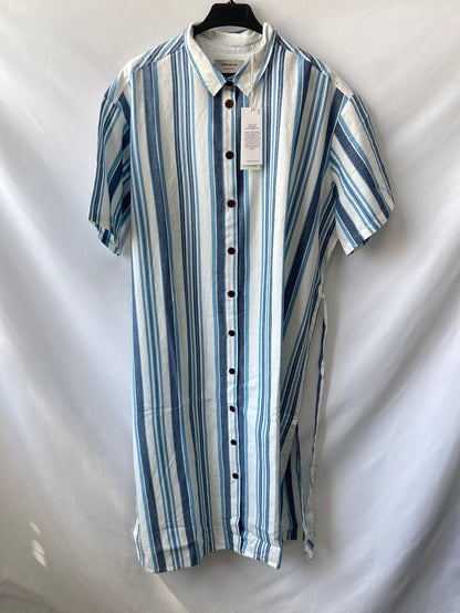 THINKING MU. Vestido camisero rayas T.s