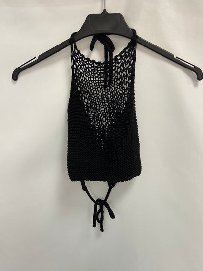 OTRAS.Croptop negro croché T.s