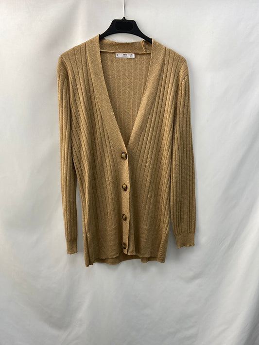 MANGO. Beige buttoned TS cardigan