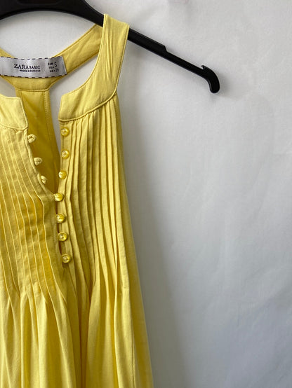 ZARA.Vestido amarillo halter T.S