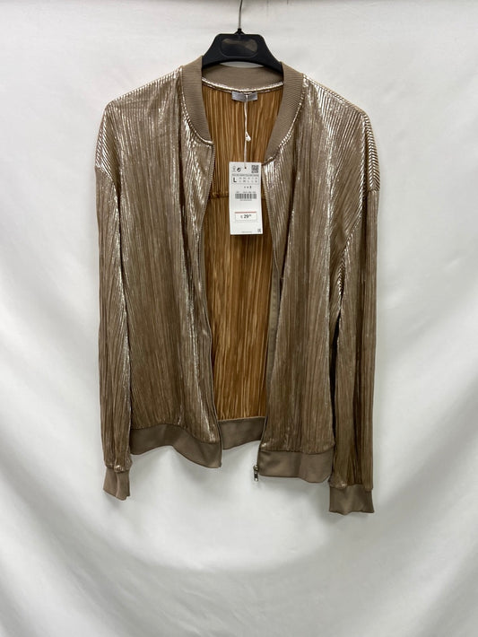 ZARA.Golden gathered jacket TL