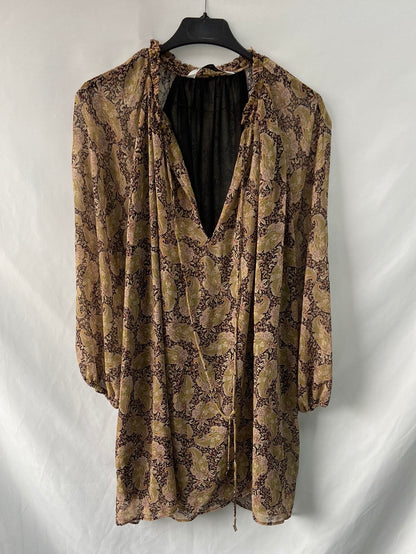ZARA.Vestido hippie-chic amebas T.XS
