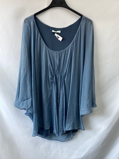 OTHERS.Blue double-layer blouse TM/L