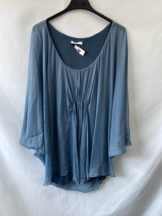 OTHERS.Blue double-layer blouse TM/L