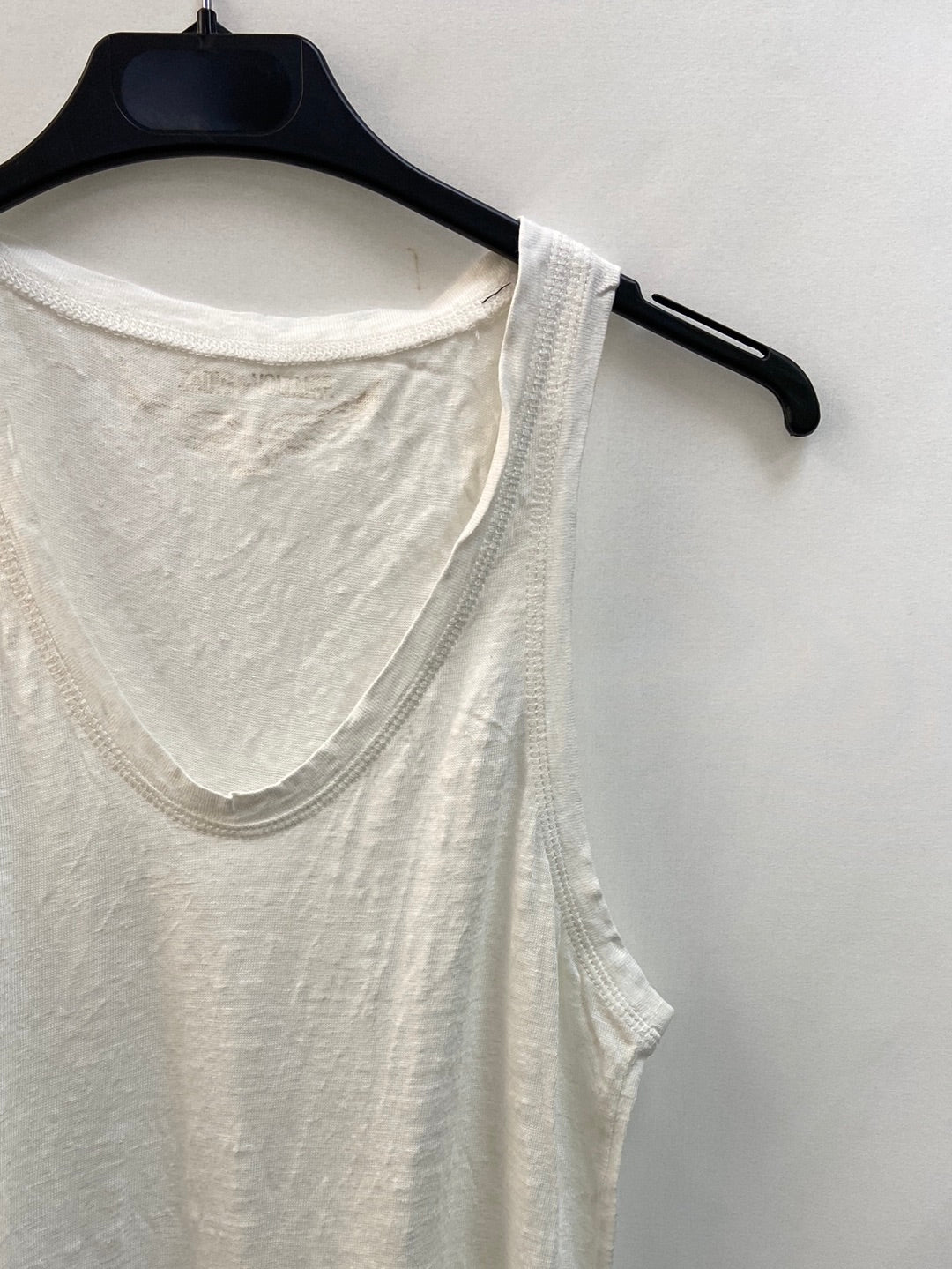 ZADIG&VOLTAIRE.Camiseta lino nadadora básica blanca T.M