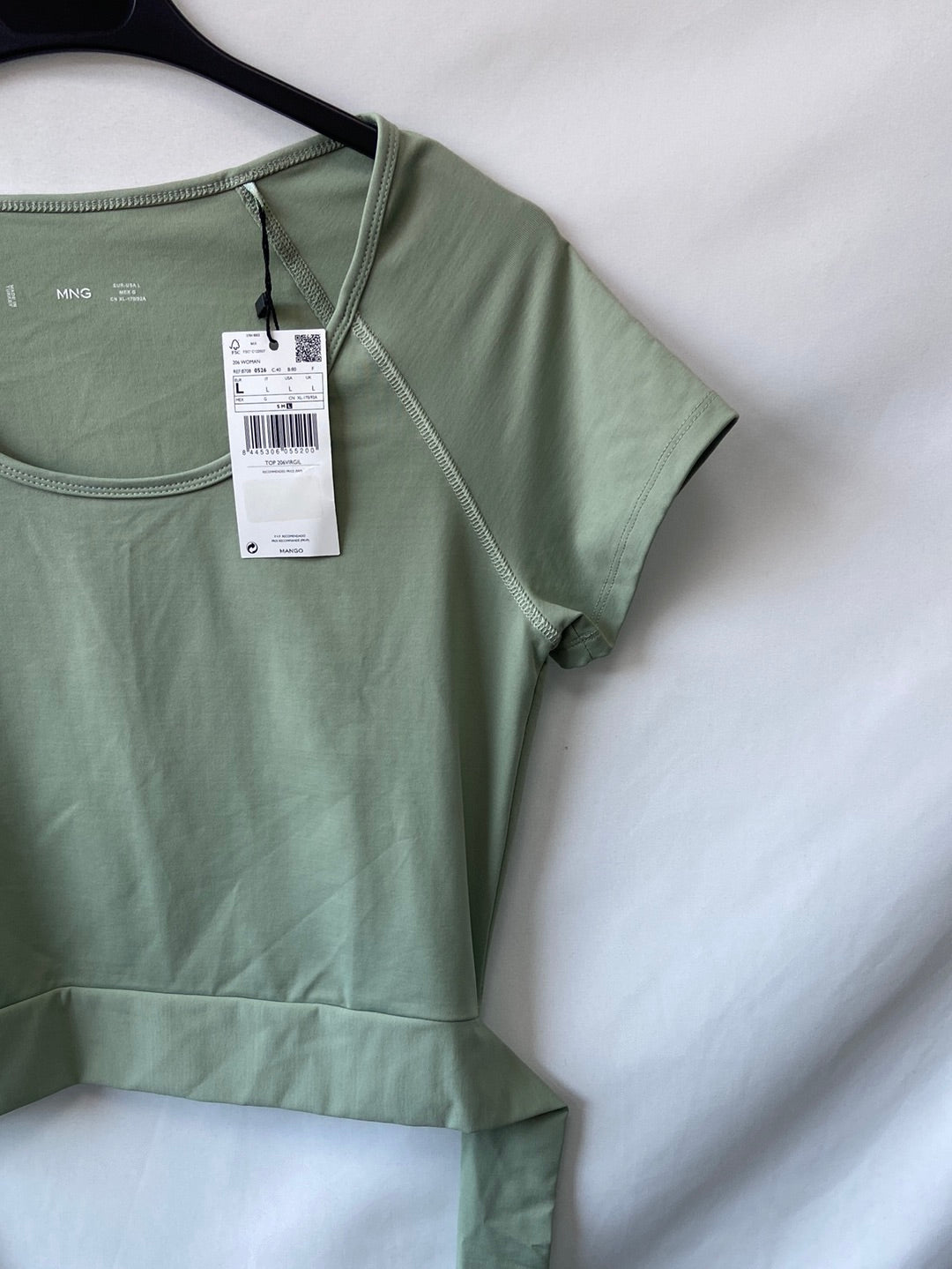 MANGO.Elastic green lycra t-shirt TL