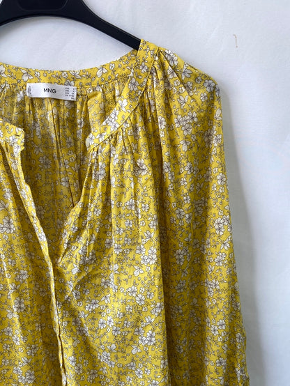 MANGO.Blusón algodón flores T.S