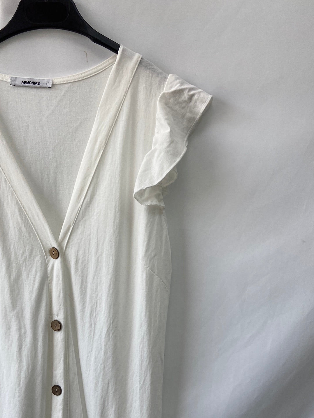 ARMONIAS.Vestido blanco botones T.L