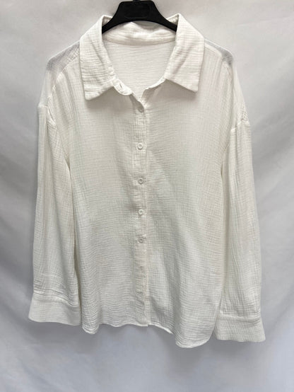 OTRAS.Camisa blanca textura TU(M) oversized