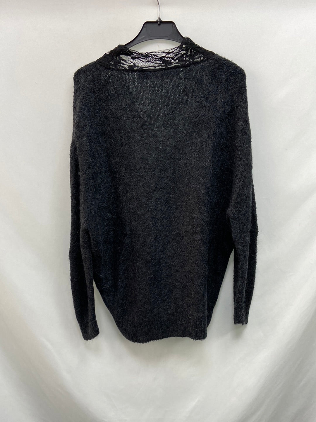 IRO.Black V-neck lace jersey S.XS