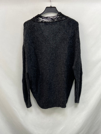 IRO.Black V-neck lace jersey S.XS