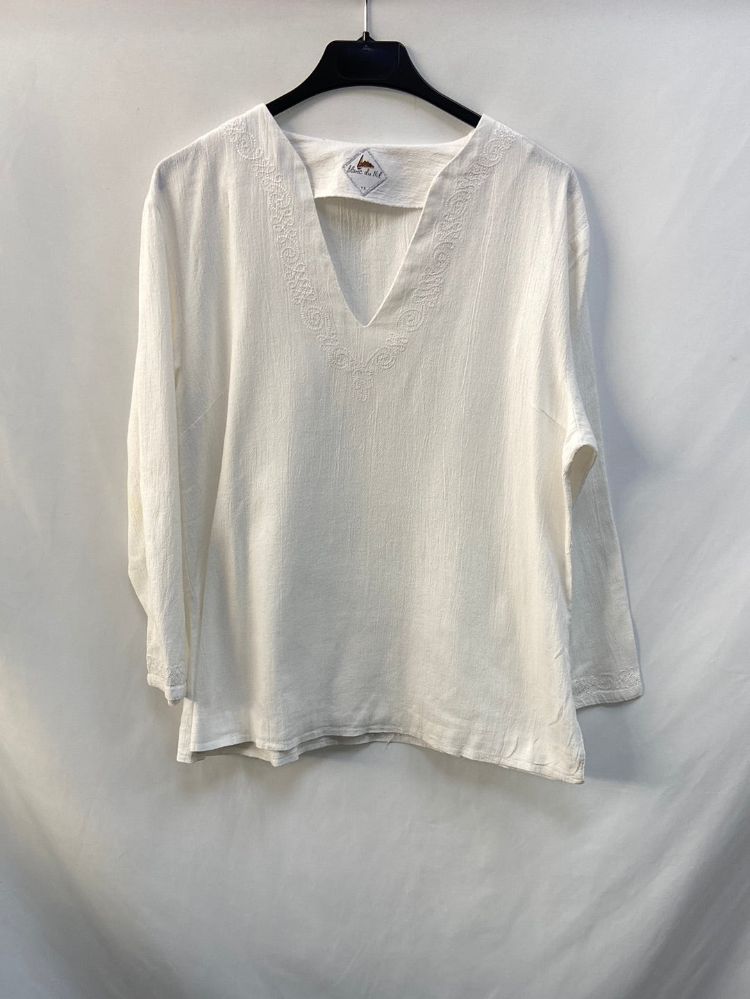 BLANC DU NIL.White cotton top TM/L